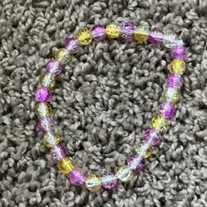 Purple and Yellow Beaded Bracelet